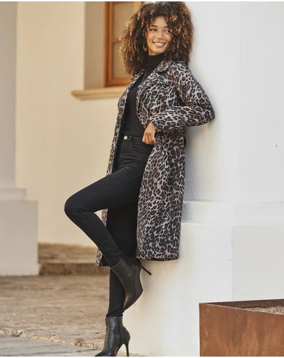 Sosandar - Leopard Print Trench Coat