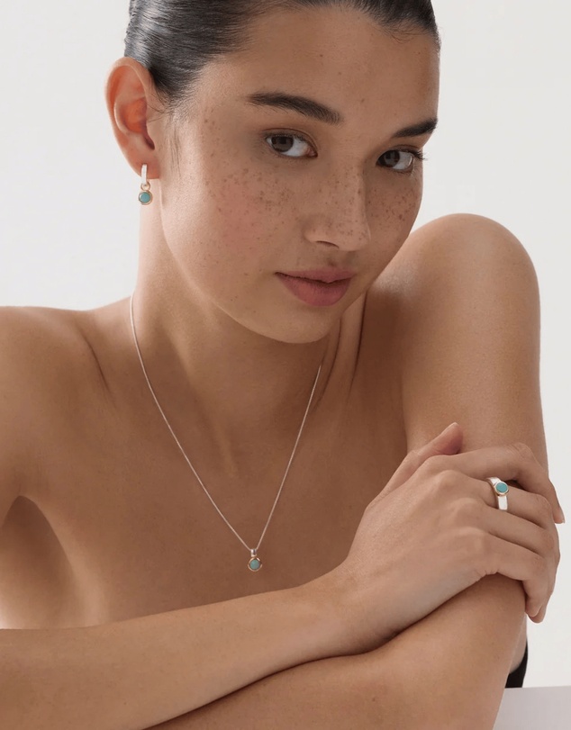 Najo - Solace 2-Tone Amazonite Huggie Earring