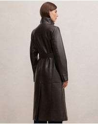 Forever New - Bonnie Vegan Leather Funnel Trench Coat