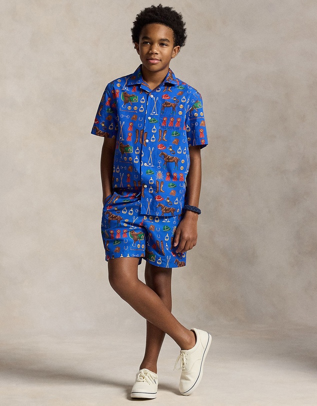 Polo Ralph Lauren - Equestrian-Print Cotton Camp Shirt - Teens