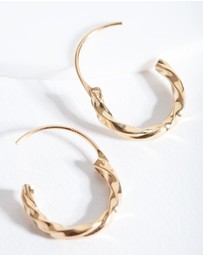 Lovisa - Gold Plated Sterling Silver Chunky Twist Hoop Earrings
