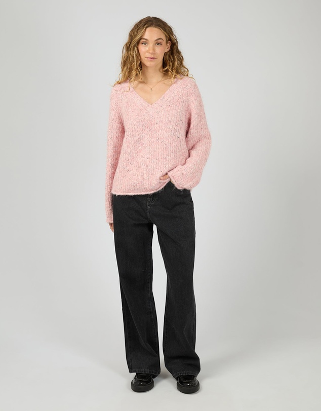 All About Eve - Devon V Neck Jumper Pale Pink