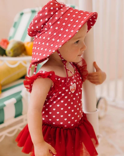 Huxbaby - I Heart You Polka Dot Tulle Swimsuit - ICONIC EXCLUSIVE - Babies-Kids