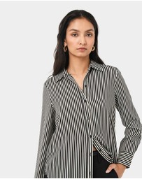 Forcast - Wanda Stripe Satin Shirt