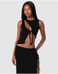 EDIKTED - Goldie Asymmetric Cut Out Top