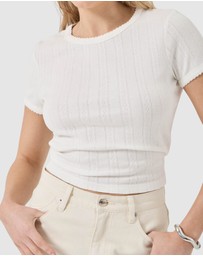 Rolla's - Pointelle Tee - White