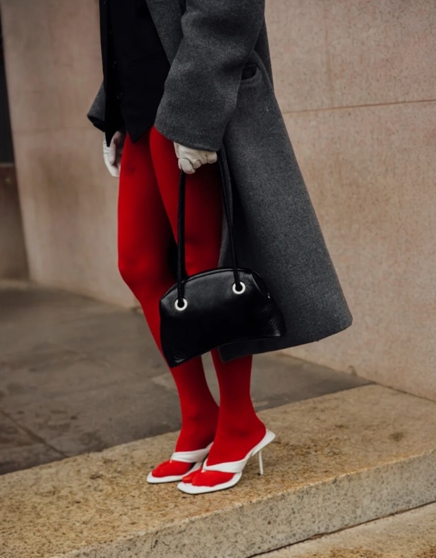High Heel Jungle - Cherry Red Luxe Opaque Tights