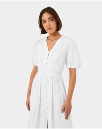Forcast - Fernanda Linen Puff Sleeve Dress