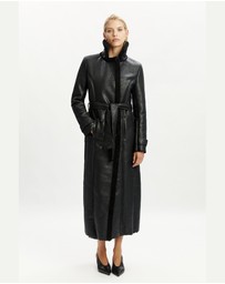 Bardot - Vegan Leather Shearling Coat