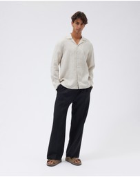 AERE - Linen LS Camp Collar Shirt