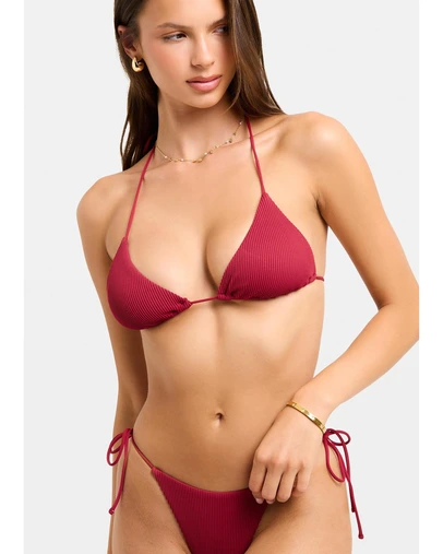 Subtitled - Rib Halter Triangle Bikini Top