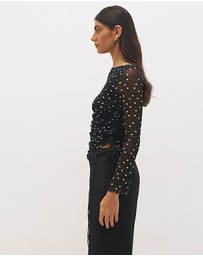 MON RENN - Vesper Spot Long Sleeve Top