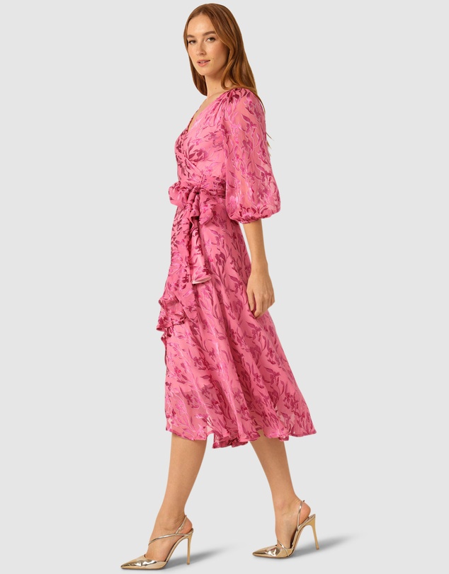 SACHA DRAKE - Sherbet Breeze Midi Wrap Dress