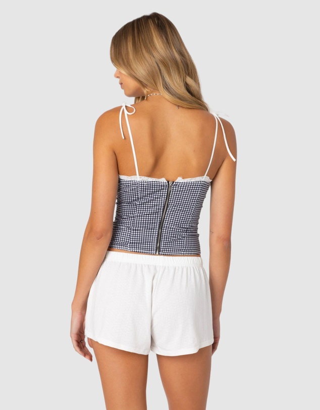 EDIKTED - Peekaboo Lacey Gingham Corset