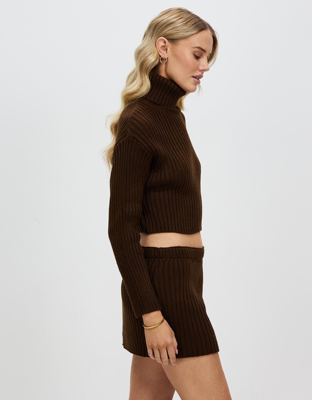 Style Addict - Chunky Knit Crop Skivvy