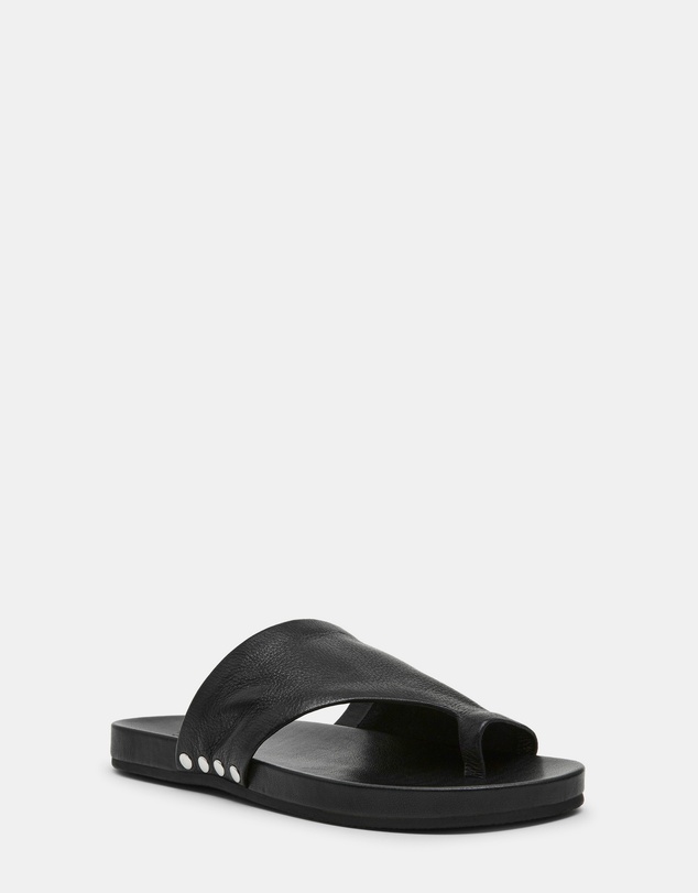Steve Madden - Kessey Black Leather Sandals