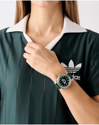 adidas Originals - Discoverer One Steel 44mm Green Silicone Watch