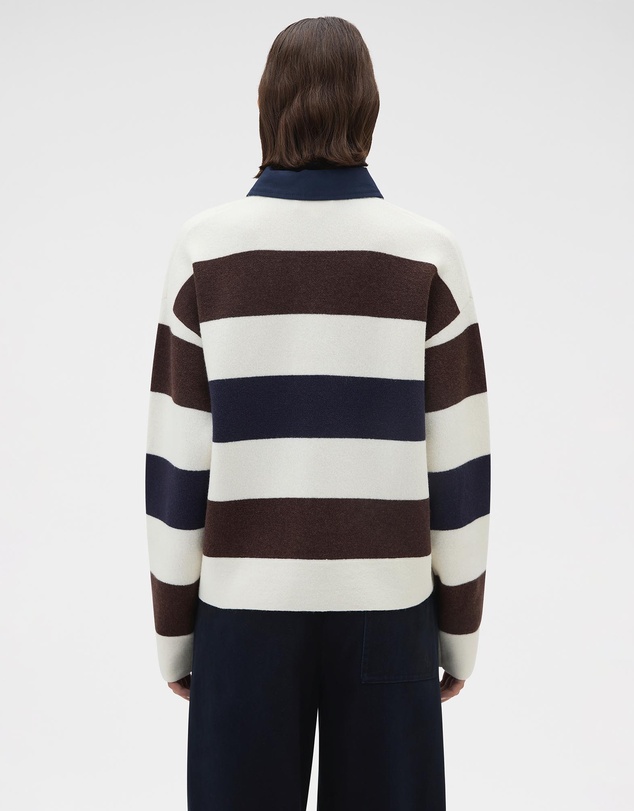 Oroton - Contrast Collar Rugby Knit Top