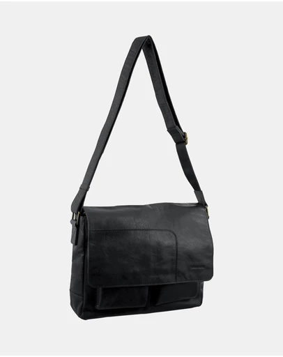 Pierre Cardin - Pierre Cardin Rustic Leather Computer/Messenger Bag