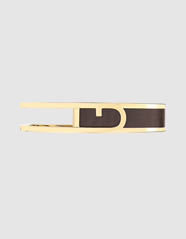 Furla - Furla Arch Essence Gold-Tone Purple Leather Bangle Bracelet