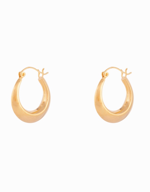 Lovisa - Gold Plated Sterling Silver Flat Edge Hoop Earrings
