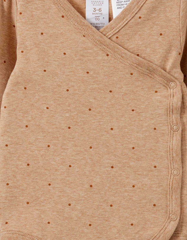 Cotton On Kids - Organic Cross Over Long Sleeve Bubbysuit