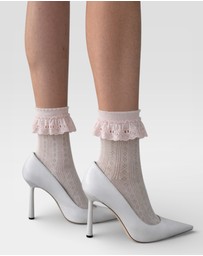 High Heel Jungle - Bobby Lace Frill Trim Cotton Bobby Socks