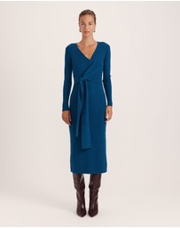 SABA - Elle Wool Blend Wrap Knit Dress