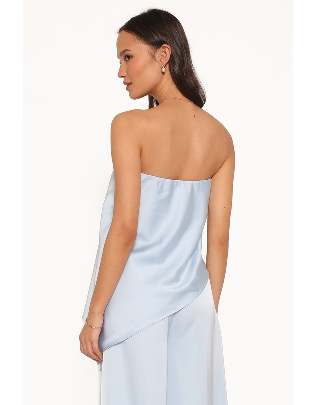 Petal & Pup - Charmer Asymmetrical Longline Strapless Top - Light Blue