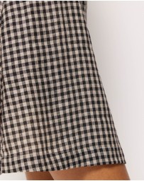 AERE - Avenly Linen Gingham Mini Dress