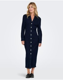 ONLY - Caitlin Denim Buttoned Midi Dress