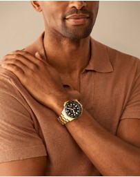 Fossil - Fossil Blue Gold Tone Analogue Watch