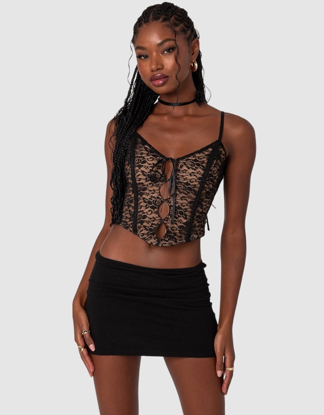 EDIKTED - Adira Lace Keyhole Corset