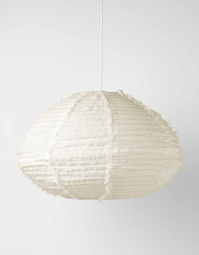 Aura Home - Cloud Fringed Linen Oval Pendant Shade