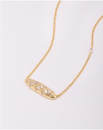 Wanderlust + Co - Baguette Pave Gold Necklace