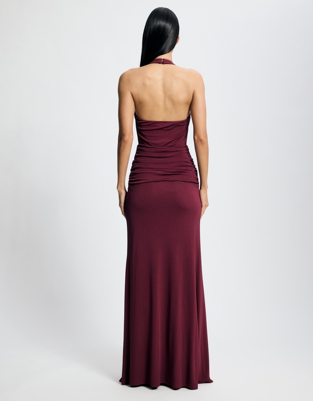 Lover - Skye Wrap Front Jersey Halter Maxi Dress