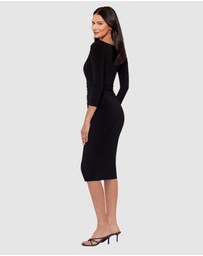 Miraclesuit Shapewear - Rory 3/4 Sleeve Boat Neckline Bodycon Shaping Dress