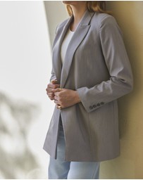 Sosandar - Grey Double Breasted Blazer
