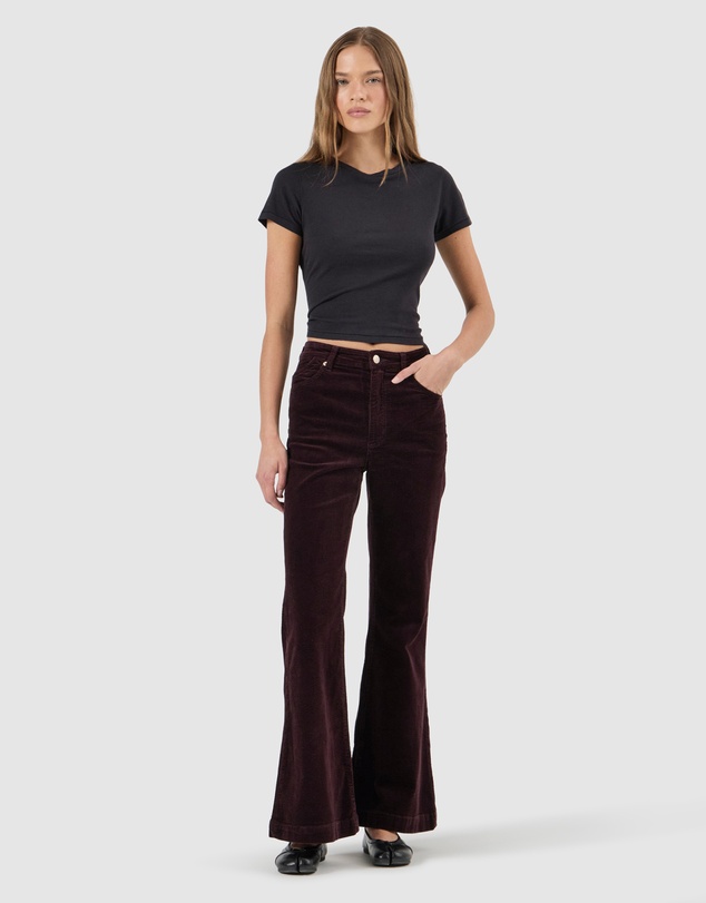 Rolla's - Eastcoast Flare Jean - Dark Cherry Cord