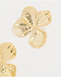 Lovisa - Gold Plated Textured Flower Stud Earrings