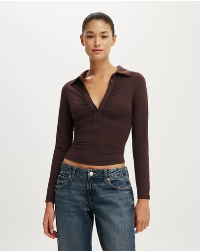 Cotton On - Hold Me Long Sleeve Polo