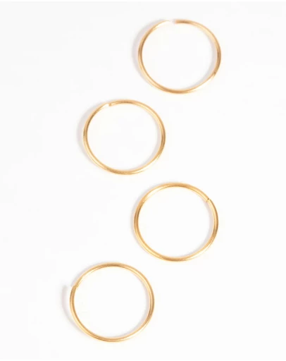 Lovisa - Gold-Plated Surgical Steel Nose Ring 4-Pack