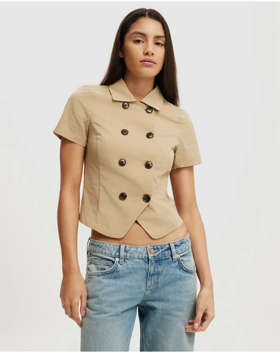 Cotton On - Rowe Button Detail Trench Shirt