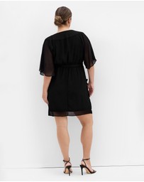 City Chic - Draped Faux Wrap Dress