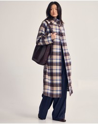 Oxford - Edi Checked Funnel Collar Coat