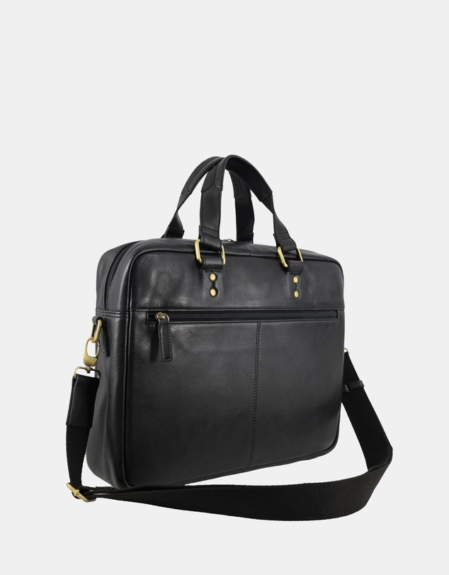 Pierre Cardin - Pierre Cardin Men's Leather Rustic Business/Laptop Bag