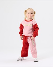 Goldie + Ace - Comfy Embroidered Wide Leg Sweatpants - Babies-Kids
