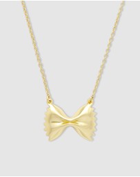Wanderlust + Co - Bow Tie Pasta Gold Necklace