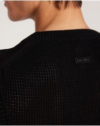 Calibre - Mesh Knit Crew Neck Tank Black