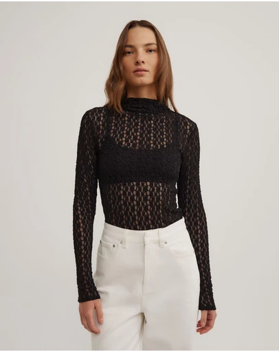Witchery - Textured Long Sleeve Top